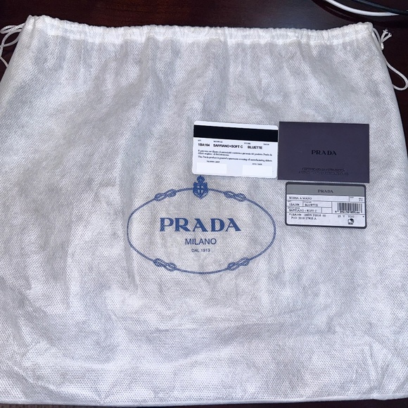 Prada bag, soft-c saffiano leather, Size Mini, and Color, Blue - Picture 8 of 9